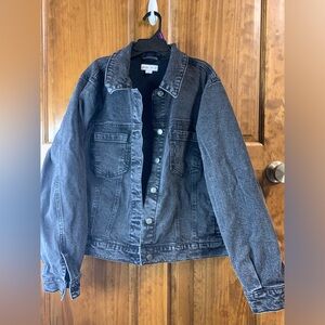 Women’s AVA & VIV plus size black Jean jacket button up jacket 1X